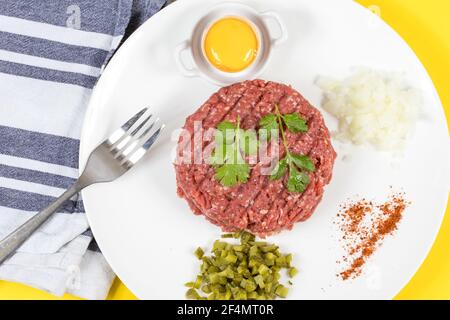 tartare di manzo Foto Stock