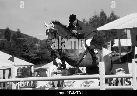 CSIO di San Gallo, 1993, David Broome (GBR) Lannegan equitazione Foto Stock