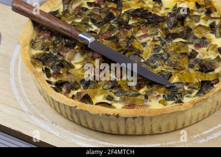 torta di porri Foto Stock