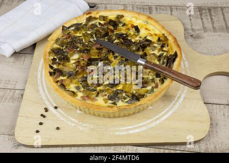 torta di porri Foto Stock