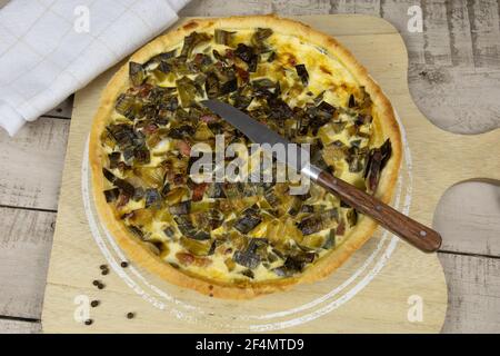 torta di porri Foto Stock