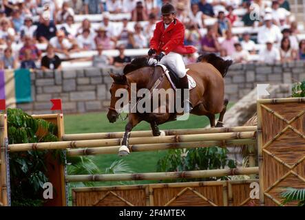 I Giochi olimpici di Atlanta, agosto 1996, Antonio Chedraui (MEX) Elastique di equitazione Foto Stock