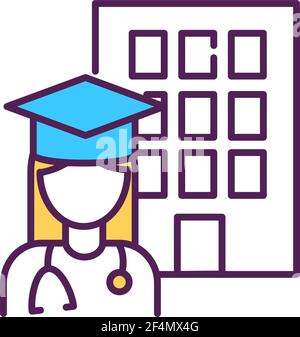 Icona del colore RGB per studenti medici Illustrazione Vettoriale