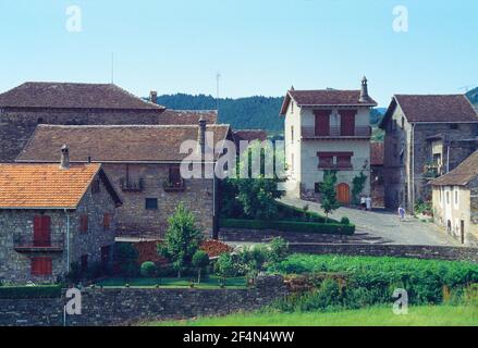 Architettura tradizionale. Siresa, provincia di Huesca, Aragona, Spagna. Foto Stock