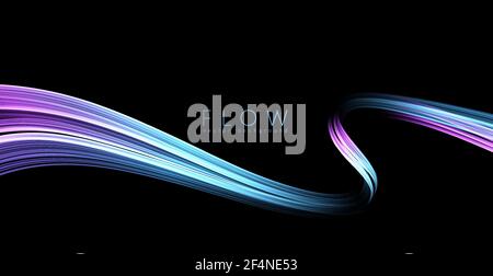 Vector Abstract elemento di design a onda blu di colore lucido su sfondo scuro. Progettazione scientifica Illustrazione Vettoriale