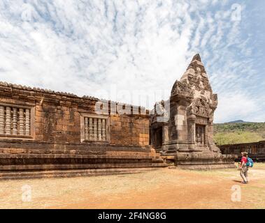 Wat Pho (o Wat Phu) rovina del tempio sito UNESCO, Champasak, Laos Foto Stock