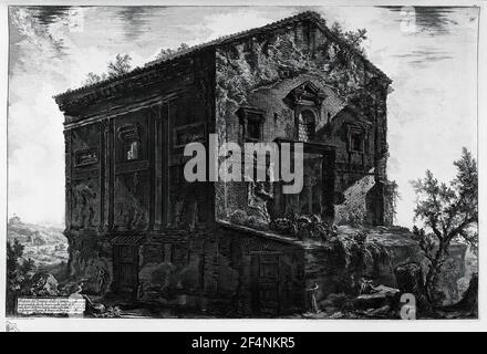 Giovanni Battista Piranesi - Tempio con vista interna Foto Stock