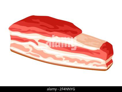 Immagine della pancetta. Icona o immagine per macellerie e industrie. Illustrazione Vettoriale