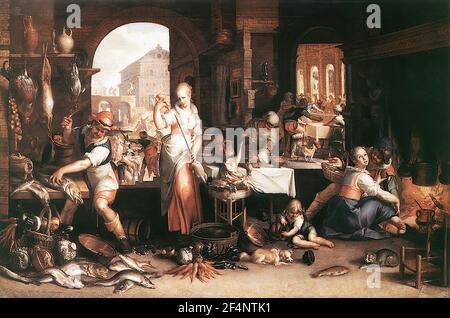 Joachim Wtewael - cucina scena 1605 Foto Stock