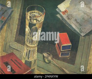 Kuzma Petrov-Vodkin - Still Life with Letters 1925 Foto Stock