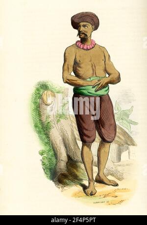 Questa illustrazione del 1840 mostra un Hindustani o un uomo comune indiano Foto Stock