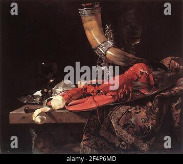 Willem Kalf - Still Life with Drinking Horn 1653 Foto Stock