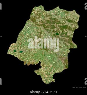 Opole, voivodato|provincia di Polonia. Immagini satellitari Sentinel-2. Forma isolata su nero. Descrizione, ubicazione della capitale. Contiene modificato Foto Stock