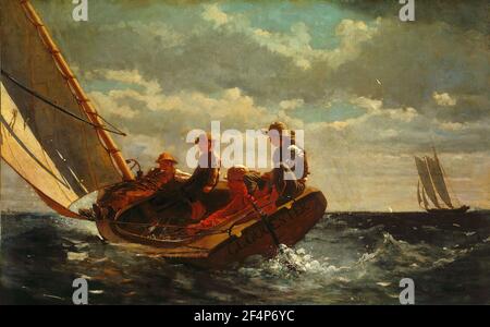Winslow Homer - Breezing up Vento equo 1876 Foto Stock