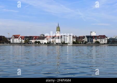 Lago di costanza. Friedrichshafen. Vista dal lago. Foto Stock