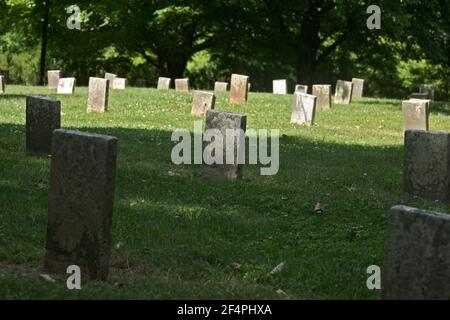 Lynchburg, Virginia, Stati Uniti. La sezione confederata nel Cimitero della Città Vecchia, luogo di sepoltura di oltre 2000 soldati. Foto Stock