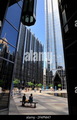 Architetture postmoderne di PPG posto nel centro di Pittsburgh. Pennsylvania.Stati Uniti Foto Stock