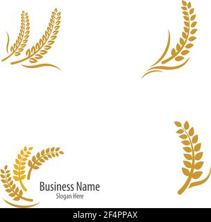 Modello logo Wheat icona vettoriale Illustrazione Vettoriale