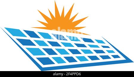 Logo della tecnologia solare modello vettore icona disegno Illustrazione Vettoriale