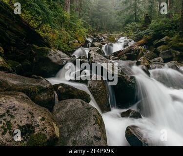 Talapus Creek Landscape - Cascades centrali, Washington. Foto Stock