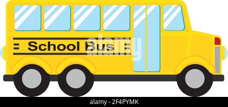 Autobus giallo. Illustrazione vettoriale isolata in piano. Illustrazione Vettoriale