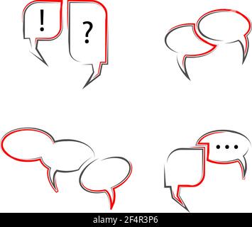Icona Chat Imposta illustrazione vettoriale Illustrazione Vettoriale