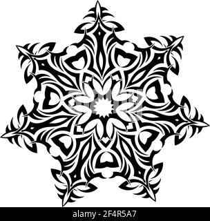 Illustrazione del vettore circolare del tatuaggio tribale Illustrazione Vettoriale