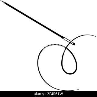 Illustrazione del vettore del simbolo dell'ago di cucitura Illustrazione Vettoriale