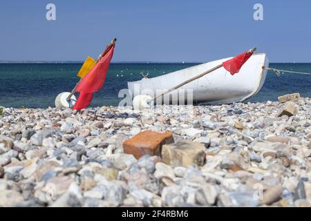 Geografia / viaggio, Danimarca, Syddanmark, isola Aero, barca da pesca alla spiaggia occidentale di Sby, isola Aero, , diritti aggiuntivi-clearance-Info-non-disponibile Foto Stock