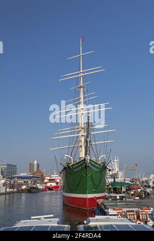 Geografia / viaggio, Germania, Amburgo, Amburgo Saint Pauli, nave a vela Rickmer Rickmersan la gangpla, Additional-Rights-Clearance-Info-Not-Available Foto Stock