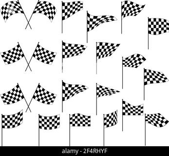 Race Flag Set vari disegni, Vinyl Ready Vector Art Illustrazione Illustrazione Vettoriale