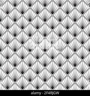 Modello vettoriale senza giunture, realizzato in stile Art-Deco. Illustrazione Vettoriale