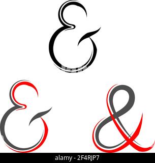 Icona commerciale Calligraphic, Alphabet Ampersand Symbol Vector Art Illustration Illustrazione Vettoriale