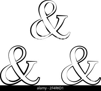 Icona commerciale Calligraphic, Alphabet Ampersand Symbol Vector Art Illustration Illustrazione Vettoriale