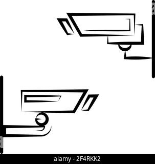 Icona della videocamera di sicurezza CCTV, illustrazione del vettore di sorveglianza video Illustrazione Vettoriale