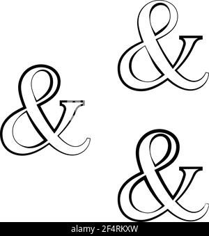 Icona commerciale Calligraphic, Alphabet Ampersand Symbol Vector Art Illustration Illustrazione Vettoriale