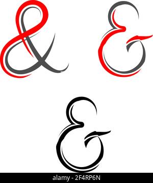 Icona commerciale Calligraphic, Alphabet Ampersand Symbol Vector Art Illustration Illustrazione Vettoriale