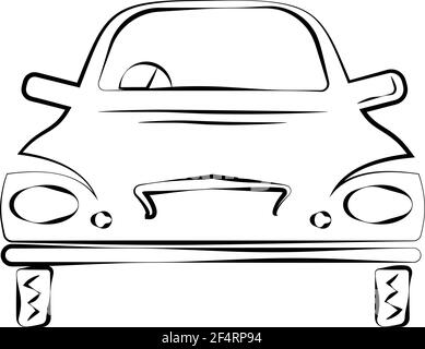 Car Calligraphic Vista frontale, elegante Car Design Vector Art Illustration Illustrazione Vettoriale