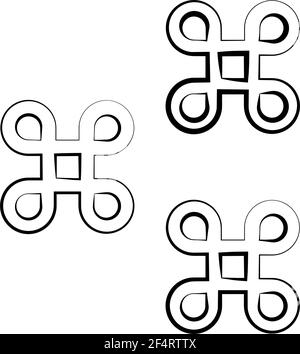 Icona di quadrato a loop Calligraphic Vector Art Illustration Illustrazione Vettoriale