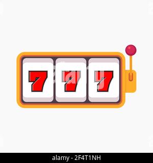 Slot machine con jackpot fortunato di sette. Fortunato sette slot machine 777. Illustrazione Vettoriale