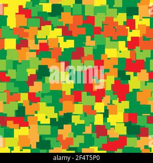 Modello senza giunture astratto con sfondo casualmente colorato di quadrati caotici Illustrazione Vettoriale