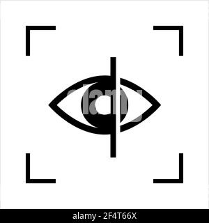 Icona Eye Scan, Retina Iris Scan Verification Vector Art Illustration Illustrazione Vettoriale