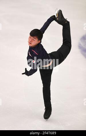 Stoccolma, Svezia. 23 marzo 2021. Yuma KAGIYAMA Giappone, durante la pratica maschile ai Campionati Mondiali di Pattinaggio ISU 2021 a Ericsson Globe, il 23 marzo 2021 a Stoccolma, Svezia. Credit: Raniero Corbelletti/AFLO/Alamy Live News Foto Stock