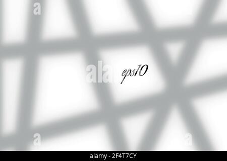 Ombreggiatura realistica della finestra. Effetto sovrapposizione multipla. Lunga luce d'ombra sulla parete o sul pavimento. Scene di gradiente mesh di illuminazione naturale. Perforazione della linea Illustrazione Vettoriale