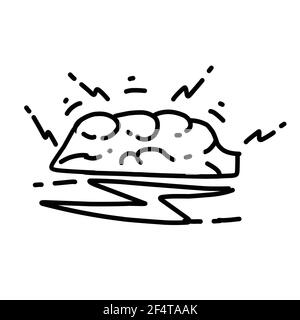 Soluzione aziendale disegno di icone disegnate a mano, contorno nero, icona doodle, icona vettoriale Illustrazione Vettoriale