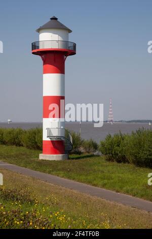 Geografia / viaggio, Germania, bassa Sassonia, Vecchia terra, Gruenenenendeich, lighthouse, Additional-Rights-Clearance-Info-not-available Foto Stock