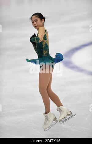 Stoccolma, Svezia. 23 marzo 2021.Sakoto MIYAHARA JPN, durante la pratica femminile al campionato mondiale di pattinaggio di figura ISU 2021 a Ericsson Globe, il 23 marzo 2021 a Stoccolma, Svezia. Credit: Raniero Corbelletti/AFLO/Alamy Live News Foto Stock