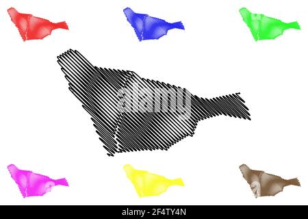 Stato di Khartoum (Repubblica del Sudan, Nord Sudan) mappa vettoriale illustrazione, scribbling schizzo mappa di Khartoum Illustrazione Vettoriale