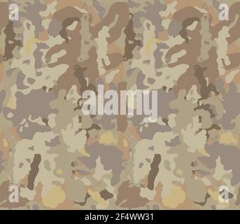 Mimetizzazione militare con texture senza cuciture. Camuffamento senza cuciture nel deserto. Pattern vettoriale camo. Illustrazione Vettoriale