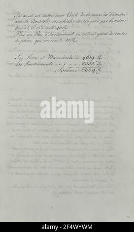 Catalogo di libri di architettura civile, architettura militare, artiglieria, matematica, storia e altre opere MICELANI Foto Stock